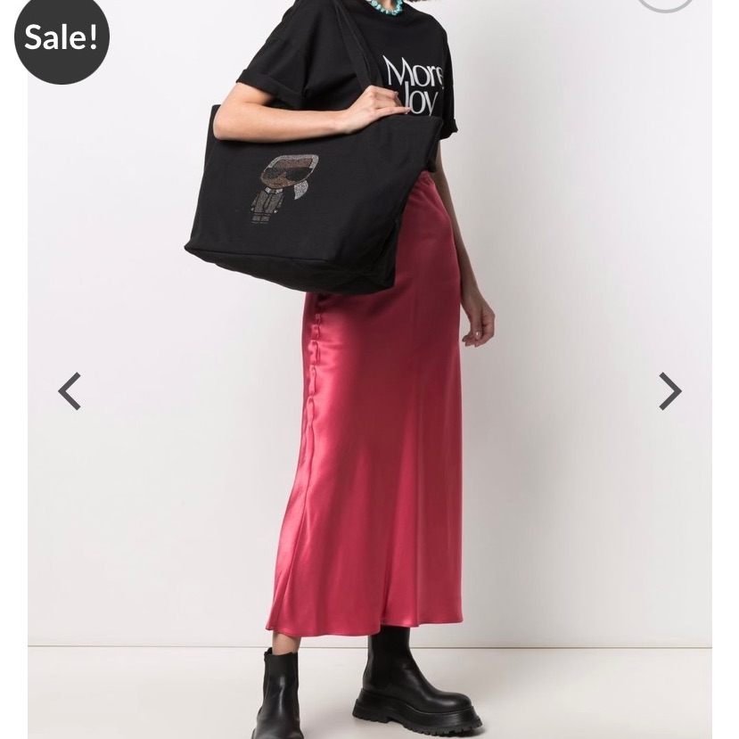 Brand New And Bag With Tags Karl Lagerfield Tote With His Image Bedazzled